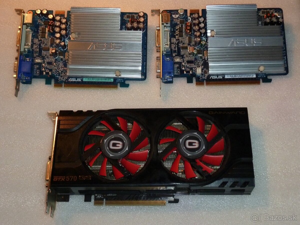 Predám tri grafické karty do PCIe slotu