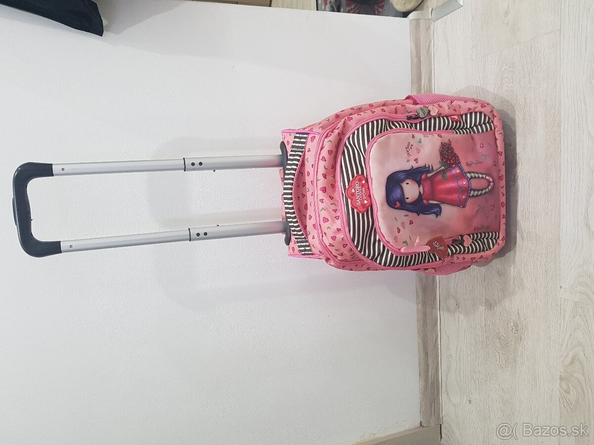 Ťahacia školská taška santoro ružová