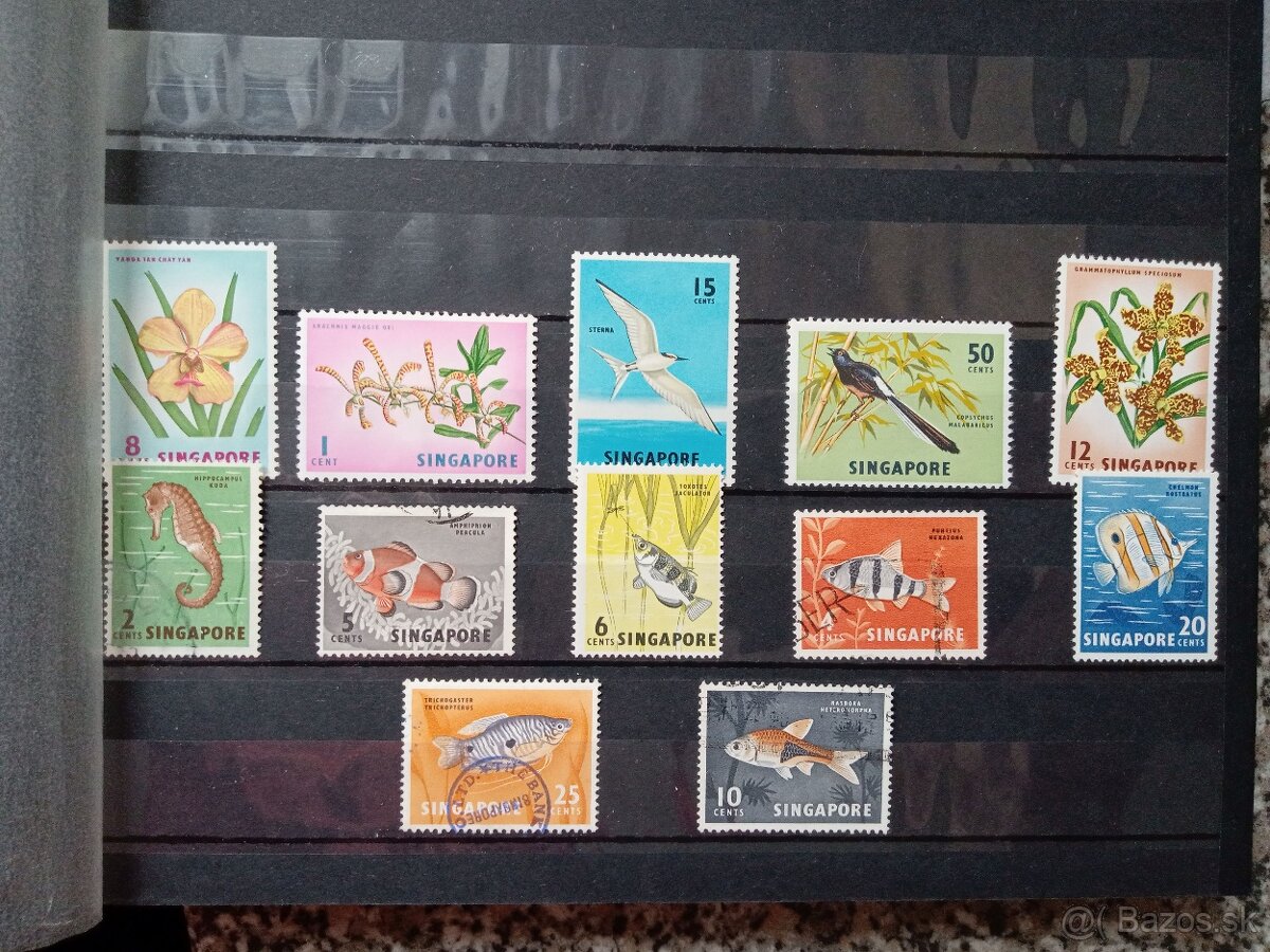 Poštové známky č.244 - Singapúr - fauna a flóra