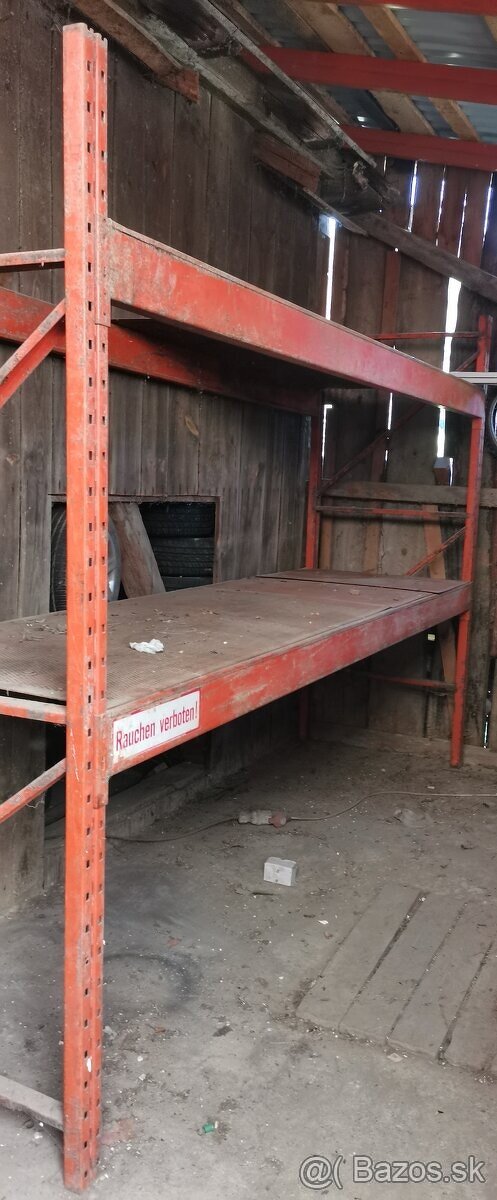 Kvalitny masivny paletový oceľový regál 100x350x250cm 197e m