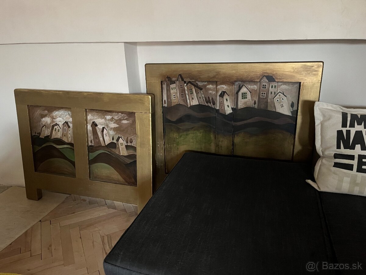 Na predaj….2xstarožitná posteľ 90x200cm,lampa