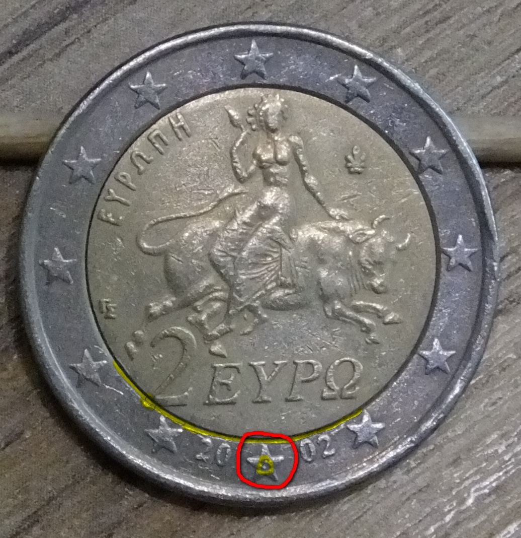 2 Euro 2002 "S" Grecko ražba Finland.  X16