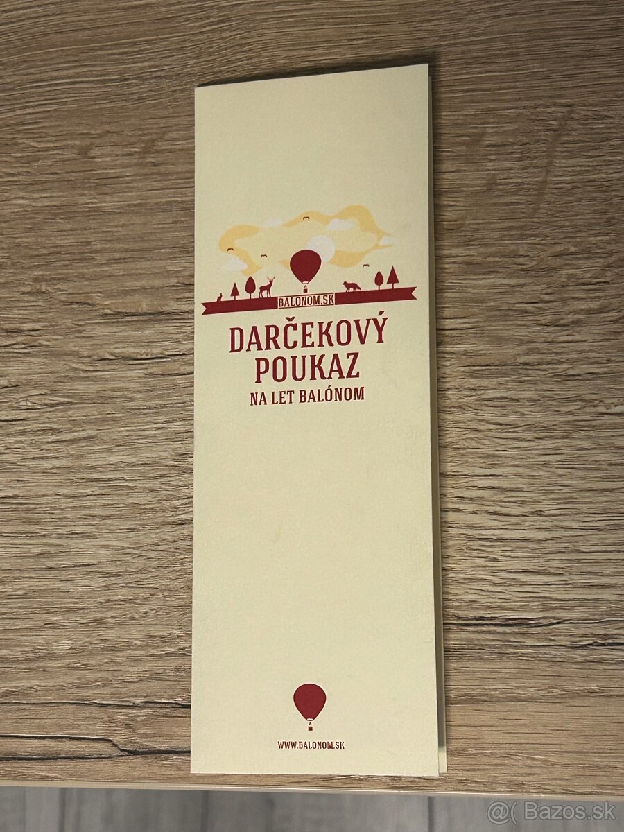 Darčekový poukaz na let balónom