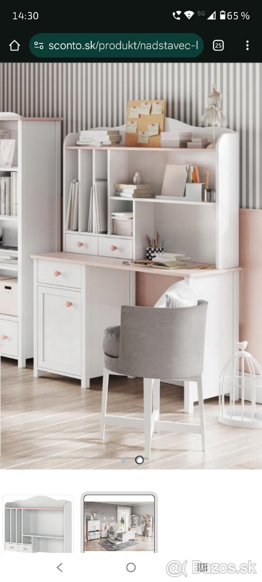 Detský písací stôl s nadstavcom