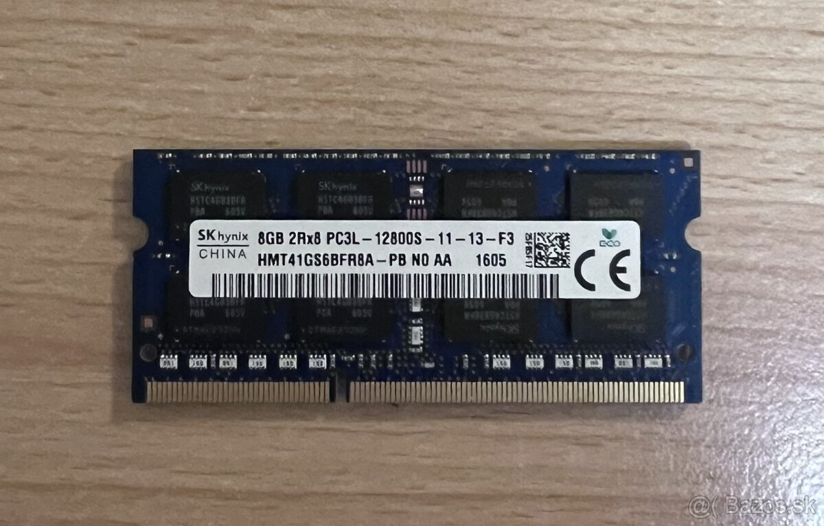 8GB - DDR3 - PC3-12800 - 1600MHz - SODIMM - Hynix