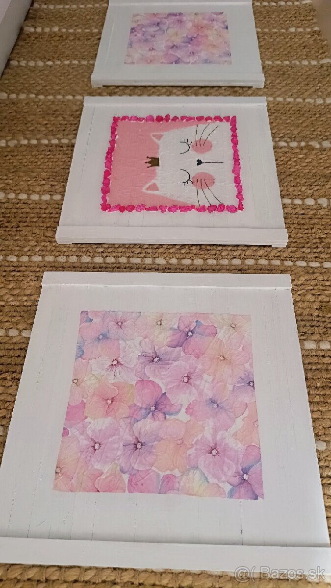 Originálne Handmade drevené obrazy do detskej izby dievčatko