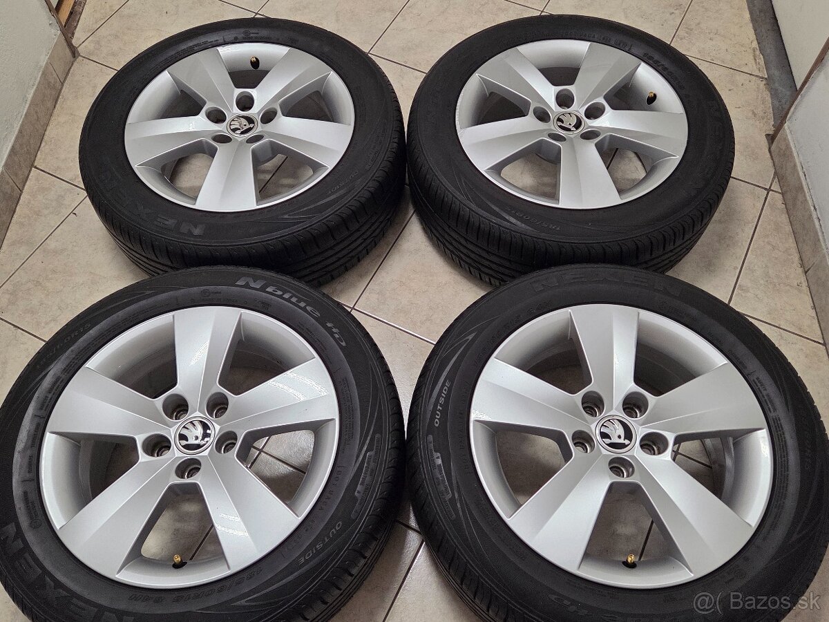 alu 15" Škoda (5x100), pneu