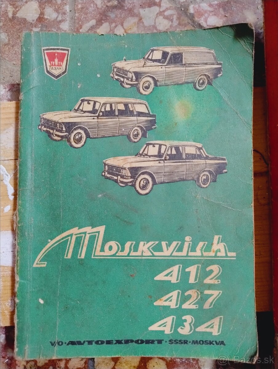 Kniha Moskvic 412 427 434 a katalog nahradnych dielov
