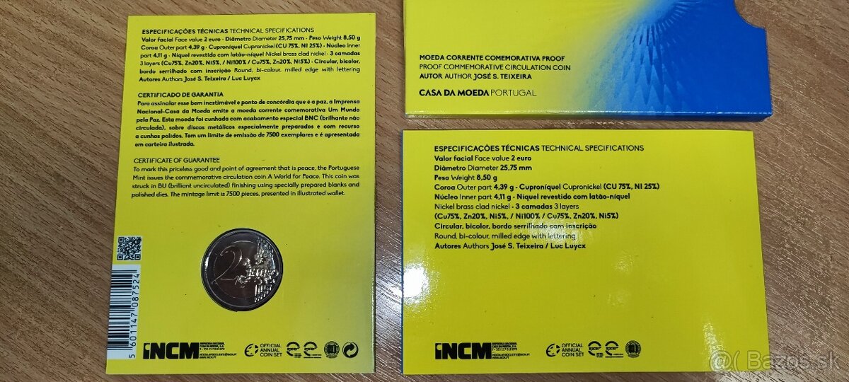 2€ Portugalsko 2023 v prevedení proof a BU