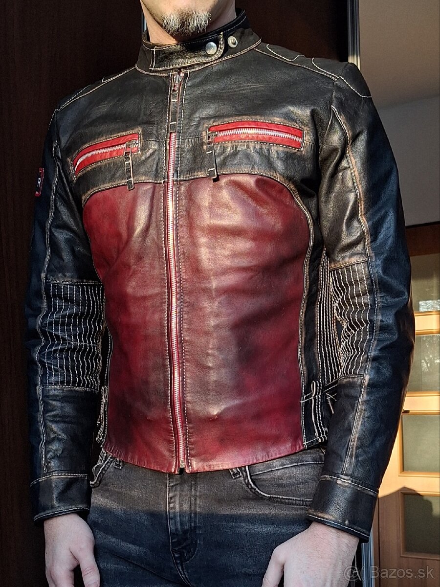 Kožená bunda zn. DIFFERENT veľ. XL