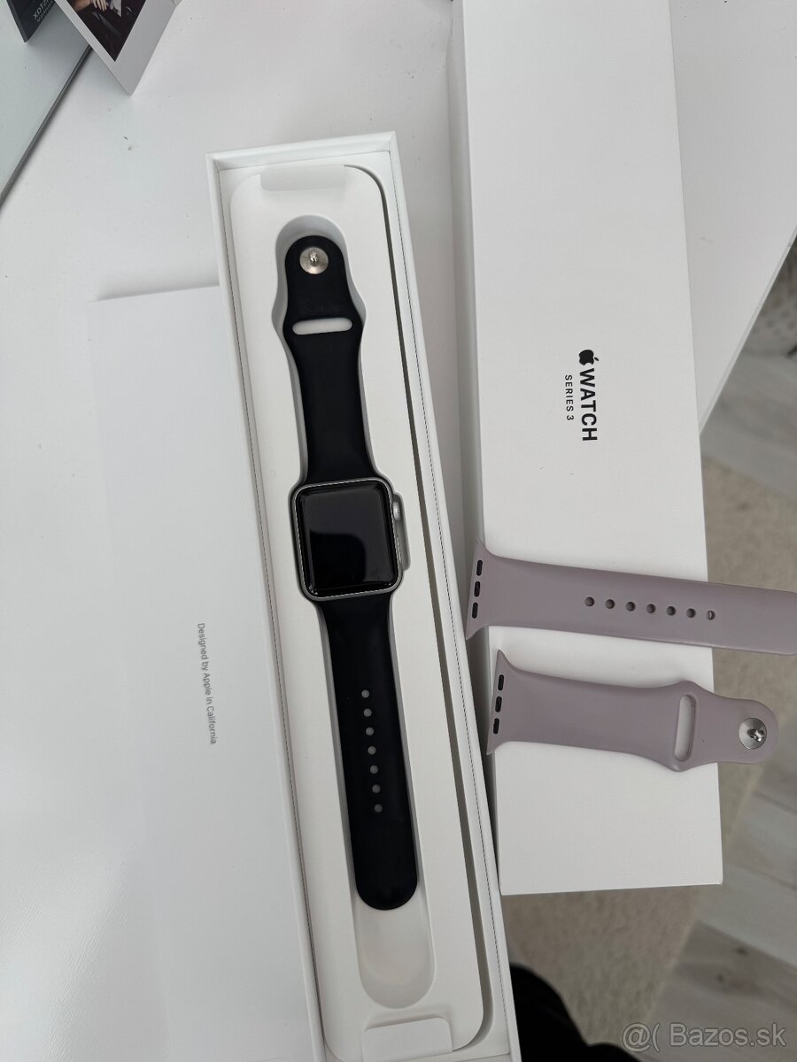 Apple watch 3, 42mm + krabica, náhradný remienok