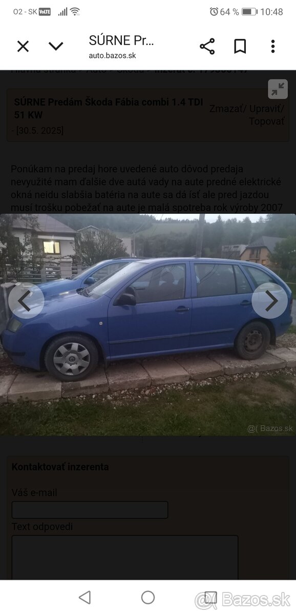 SÚRNE Predám Škoda Fábia combi 1.4 TDI 51 KW