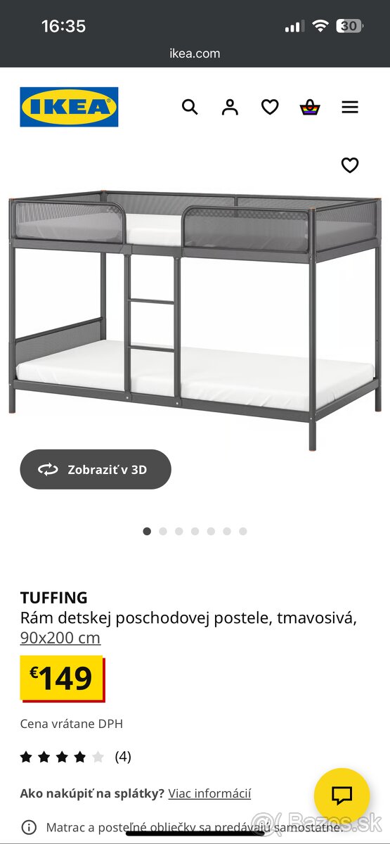 Poschodová posteľ ikea
