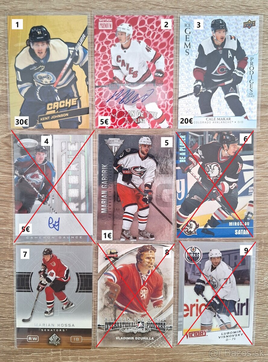 Hokejové kartičky Mix NHL