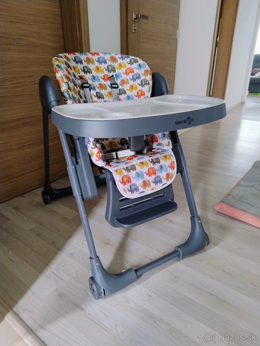 Stolicka na krmenie Touragoo Snack Grey-Elephant
