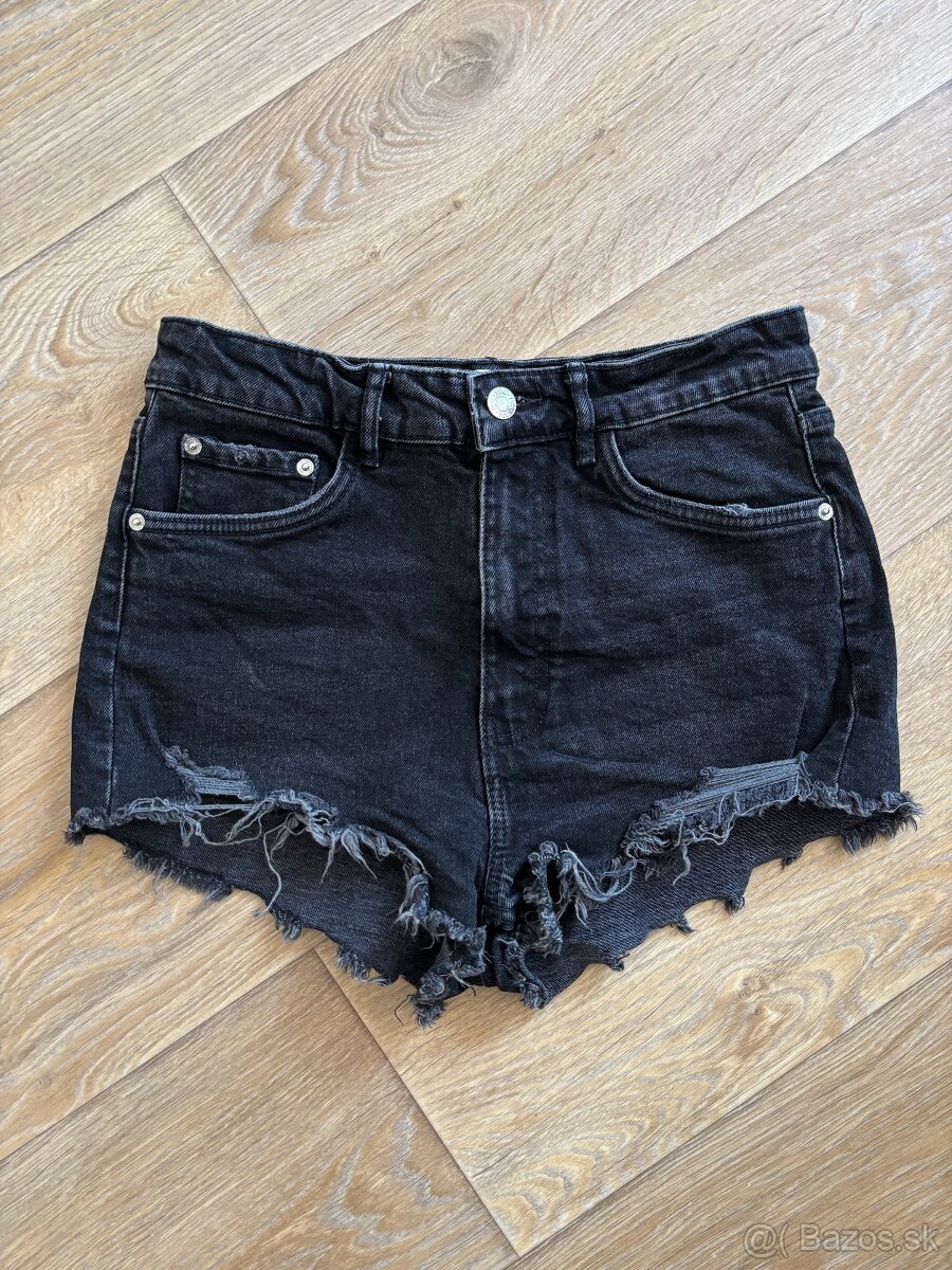 Zara čierne rifľové kraťasy