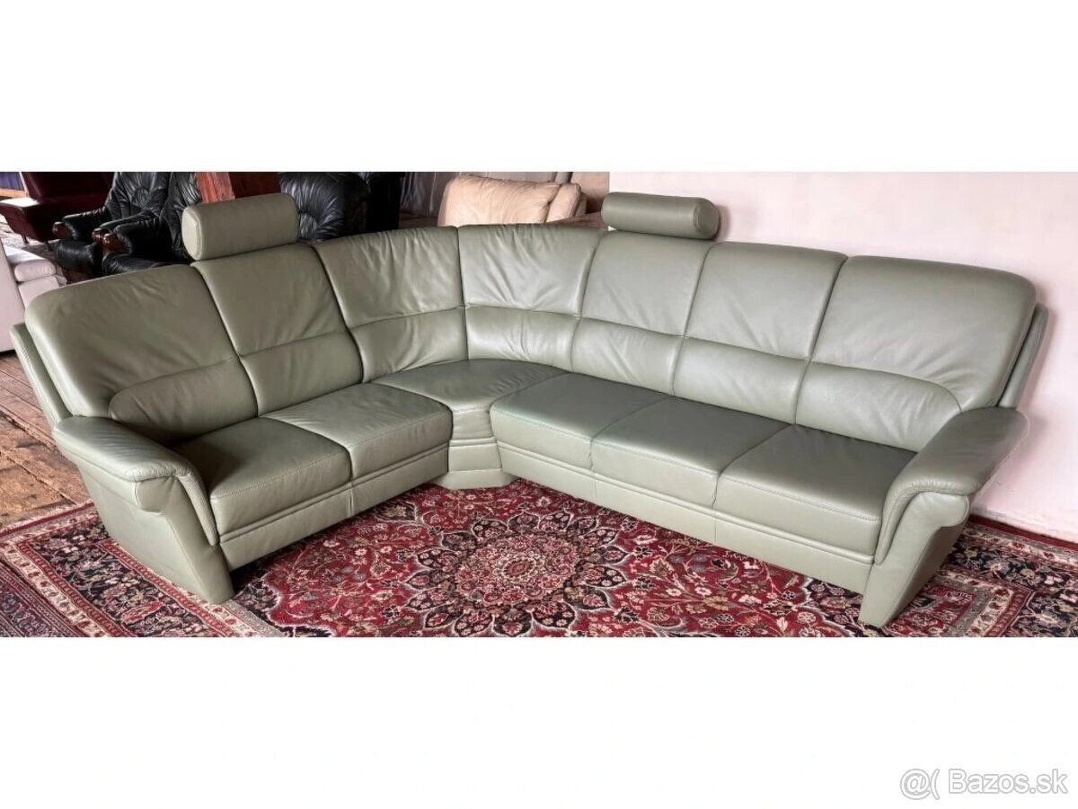 Luxusní rohová kožená sedací souprava, 3009