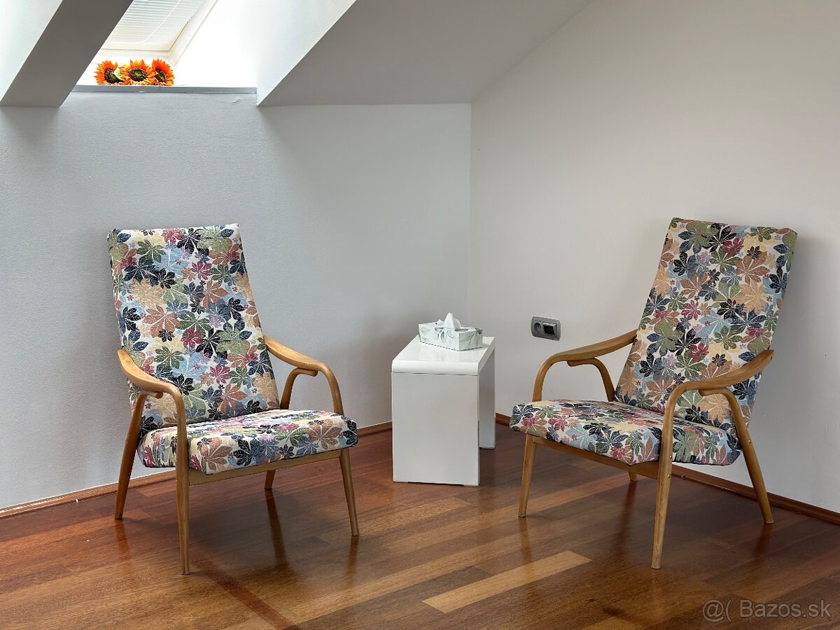 2x reštaurované retro kresielka – dizajnový skvost