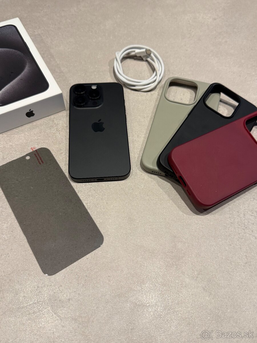 iPhone 15 Pro, Black Titanium, 256GB