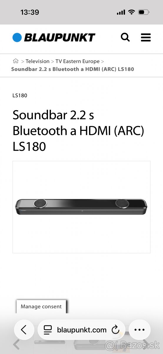 Soundbar Blaupunkt LS180