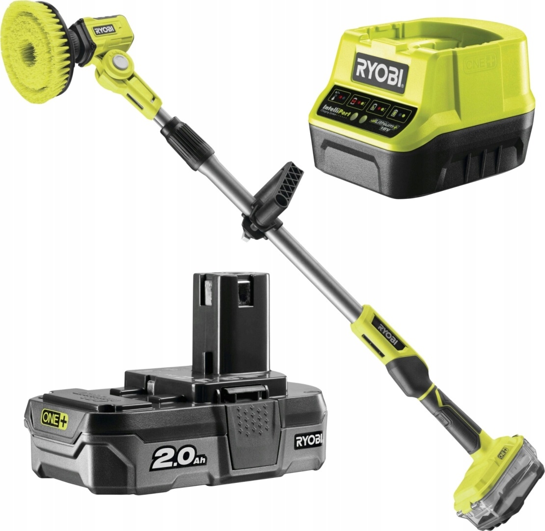 Ryobi 18V ONE+ Aku teleskopická kefa + 2x batéria