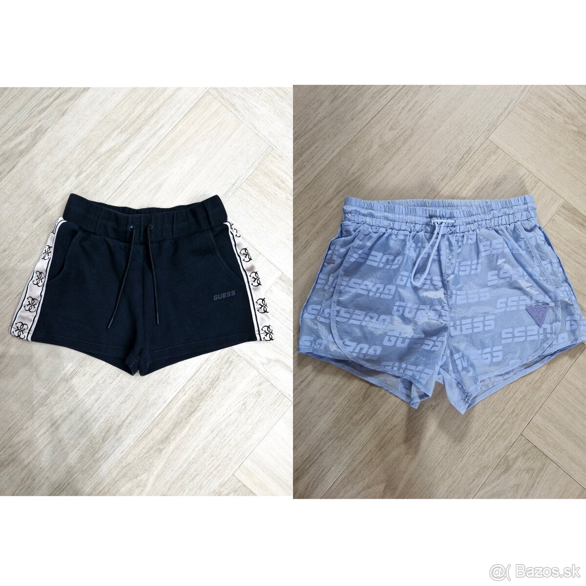 Guess cierne a modre logovane sortky