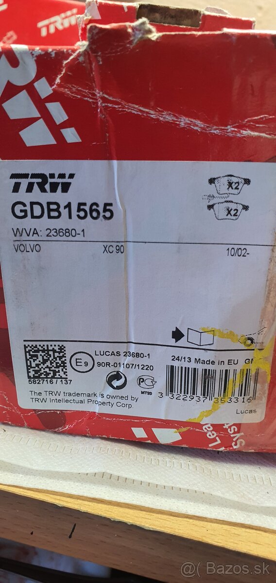 TRW GDB 1565 na Volvo xc90