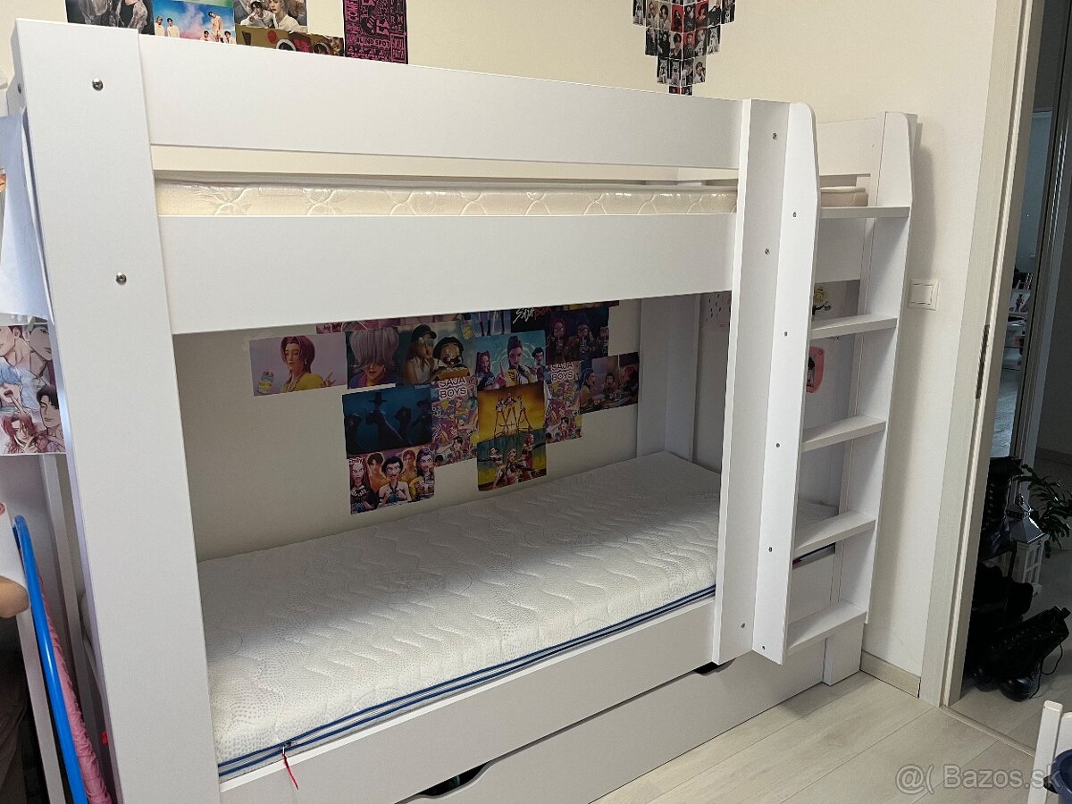 Poschodova postel biela
