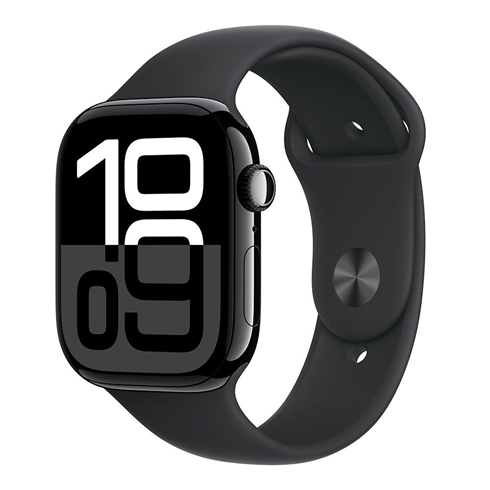 Apple Watch 10 GPS 46mm Jet Black Aluminium Sport Band M/L
