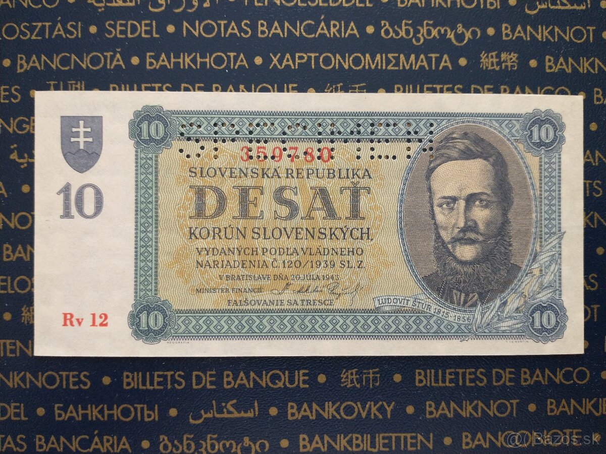 10Ks 1943 SPECIMEN UNC