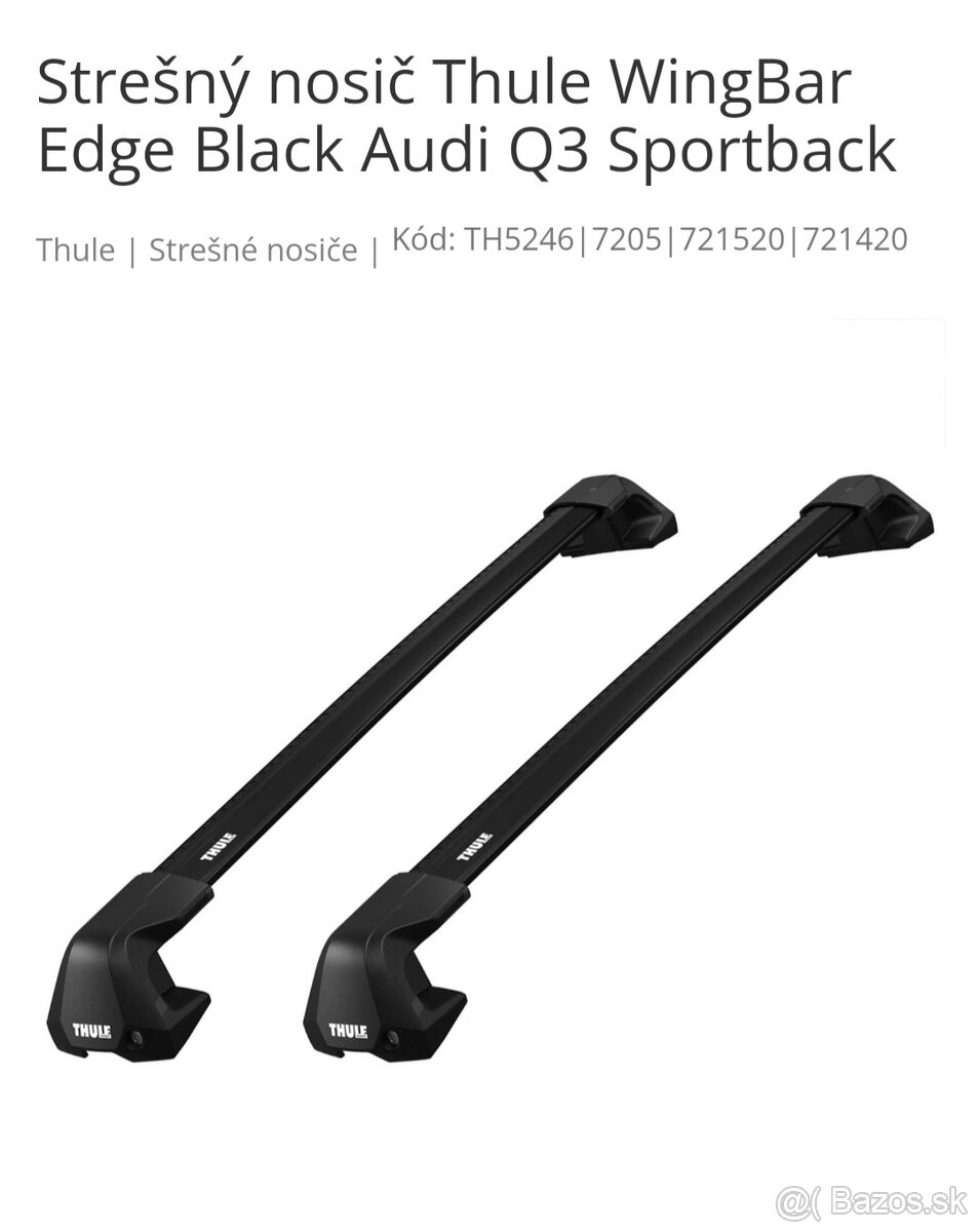 Predám strešný nosič Thule na Audi Q3 sportback