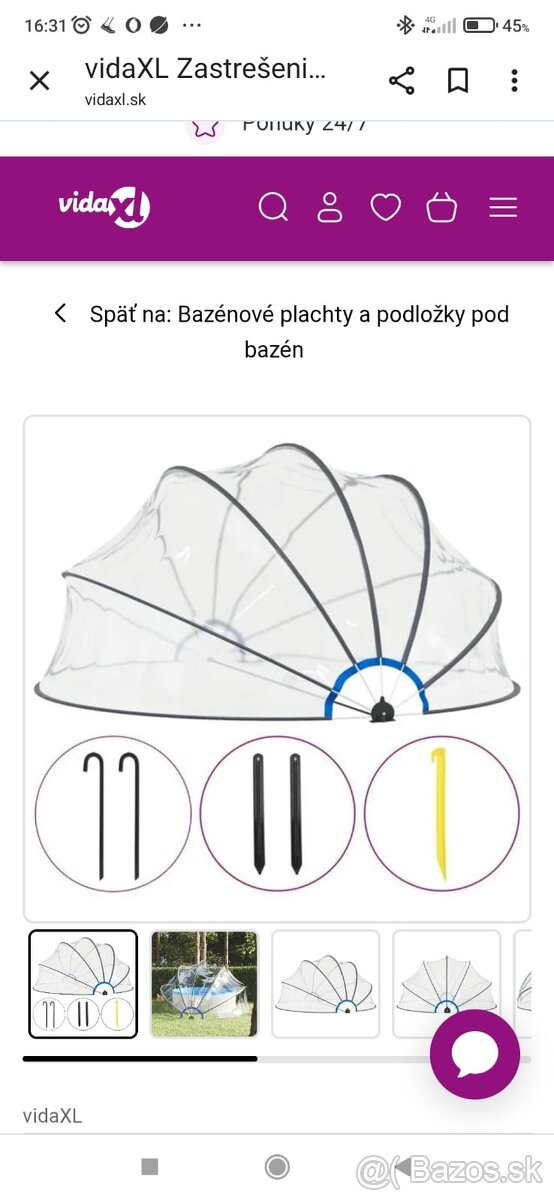 zastrešenie bazéna vida XL 440x220