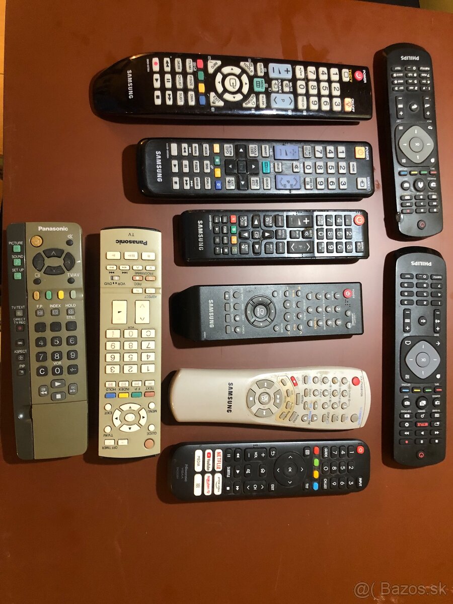 Predám diaľkove ovladače TV samsung, panasonic, philips 10e