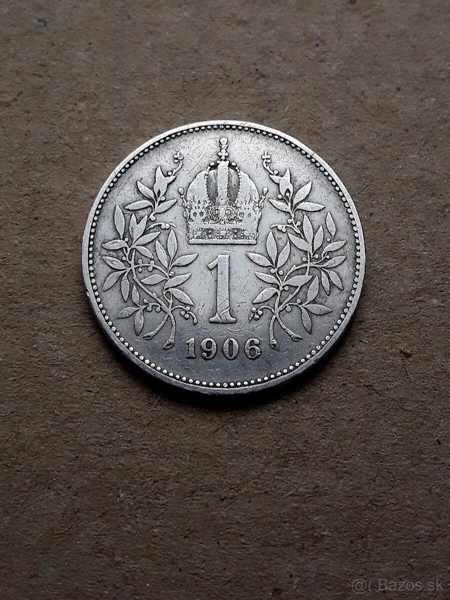 1 koruna 1906 bz, veľmi vzácna