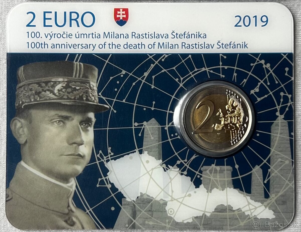 Slovensko 2 euro 2019 - M. R. Štefánik - COIN CARD