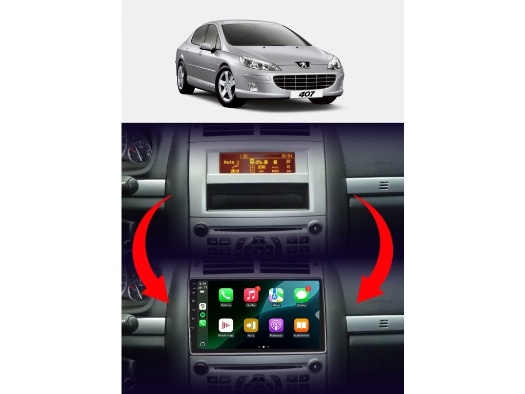 Android radio Peugeot 407 navigácia gps,kamera atd...
