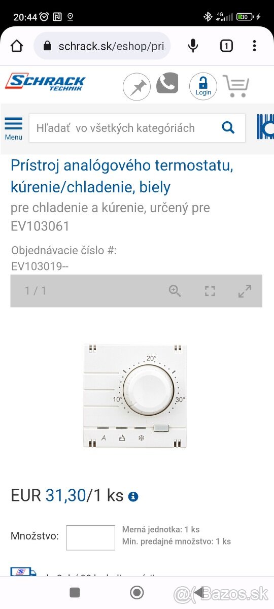 NOVÝ termostat kúrenia/chladenia SCHRACK