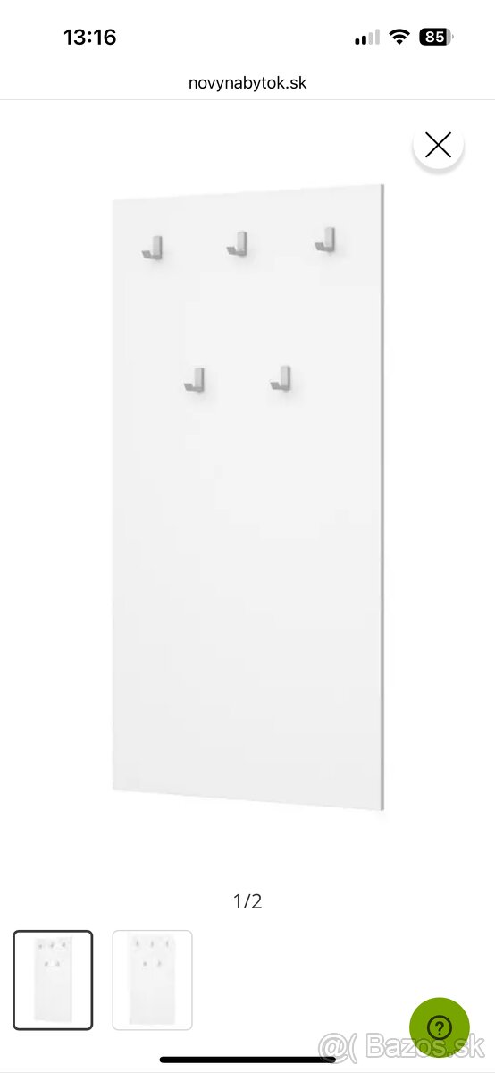 Vešiakový panel BRW Nepo Plus 43 (biela)