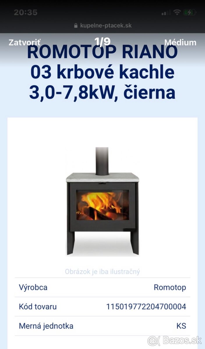 Predámkrbové kachle Romotop Riano