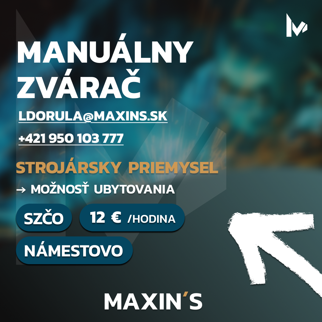 Získaj istotu a stabilitu ako zvárač CO₂ v Námestove (P123)