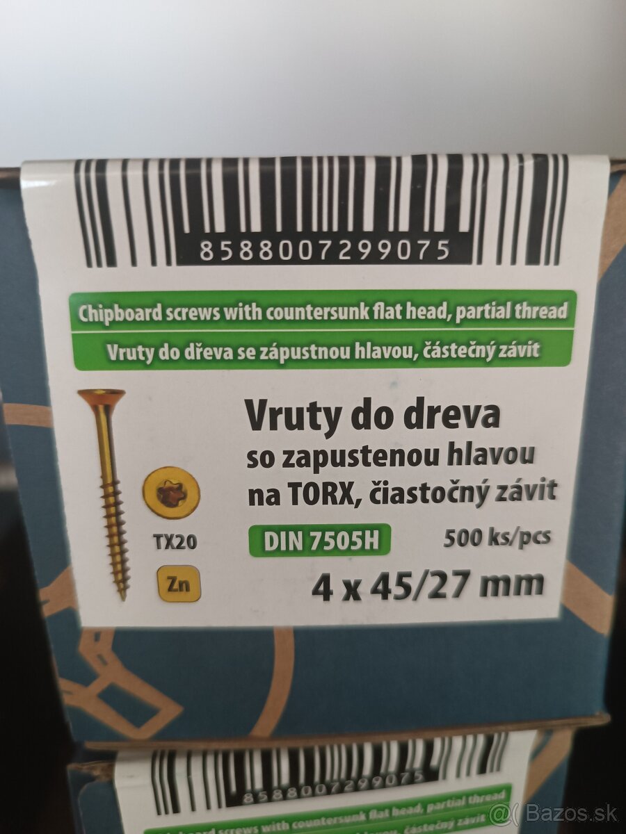 Vruty do dreva torx so zapustenou hlavou 500ks/bal