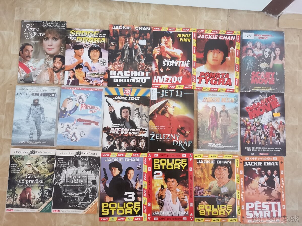 Filmy, DVD, hudba, Jackie Chan, komédie, Čajkovskij...