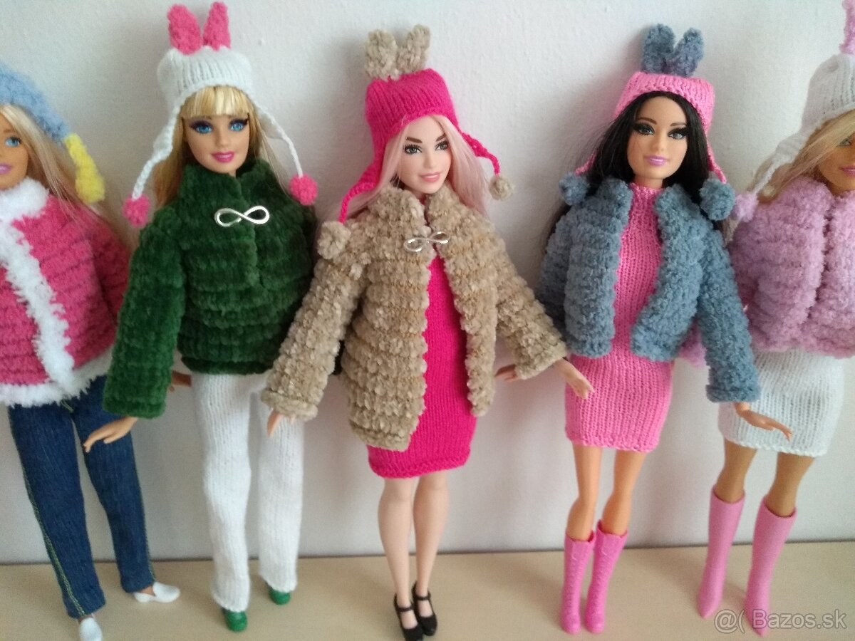 Pre bábiky barbie moletky šaty klobúky čiapky