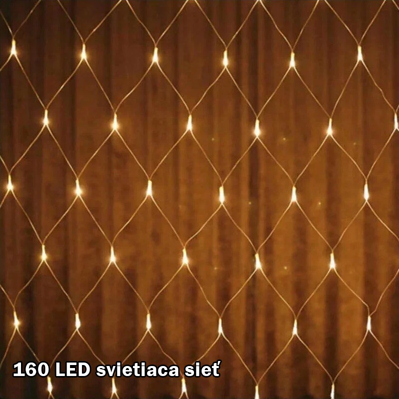 160 LED svietiaca sieť 3,2x1,5m tepla biela