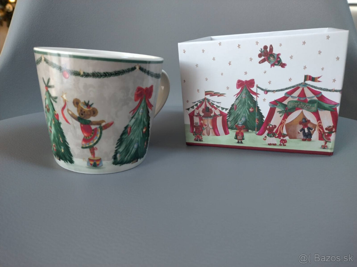 keramicka šálka s krabicou motív cirkus