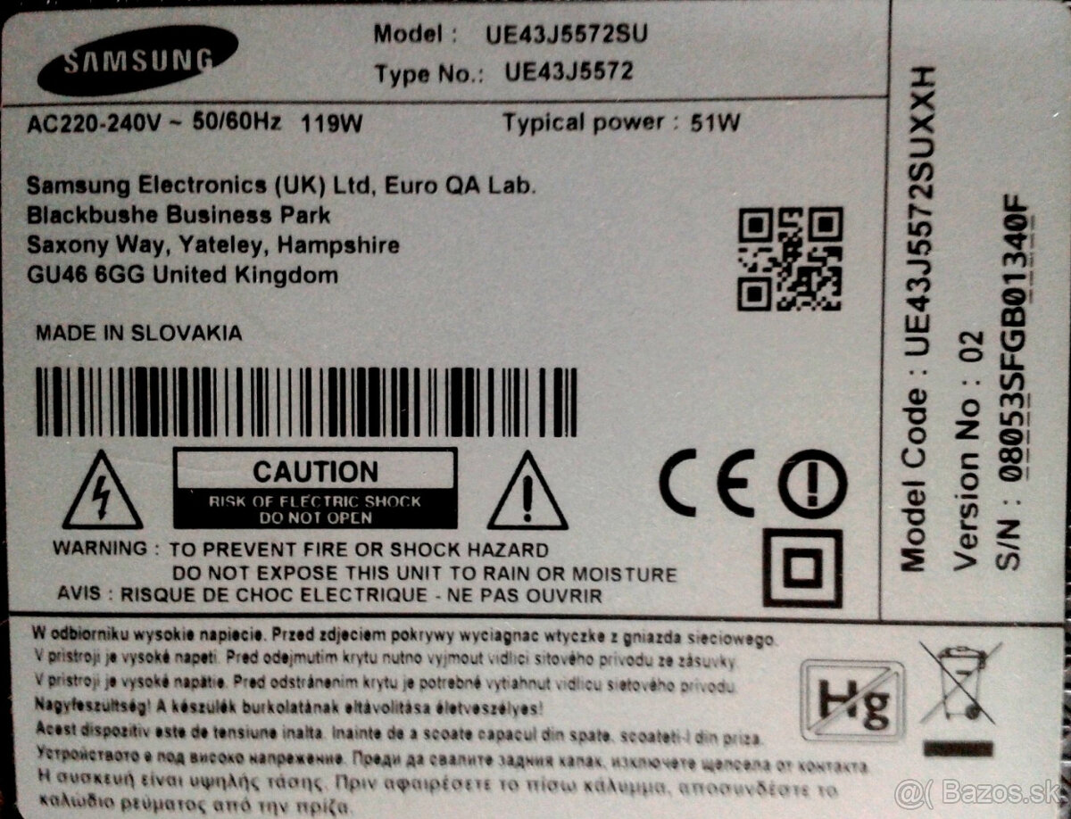 ND na Samsung UE43J5572SU