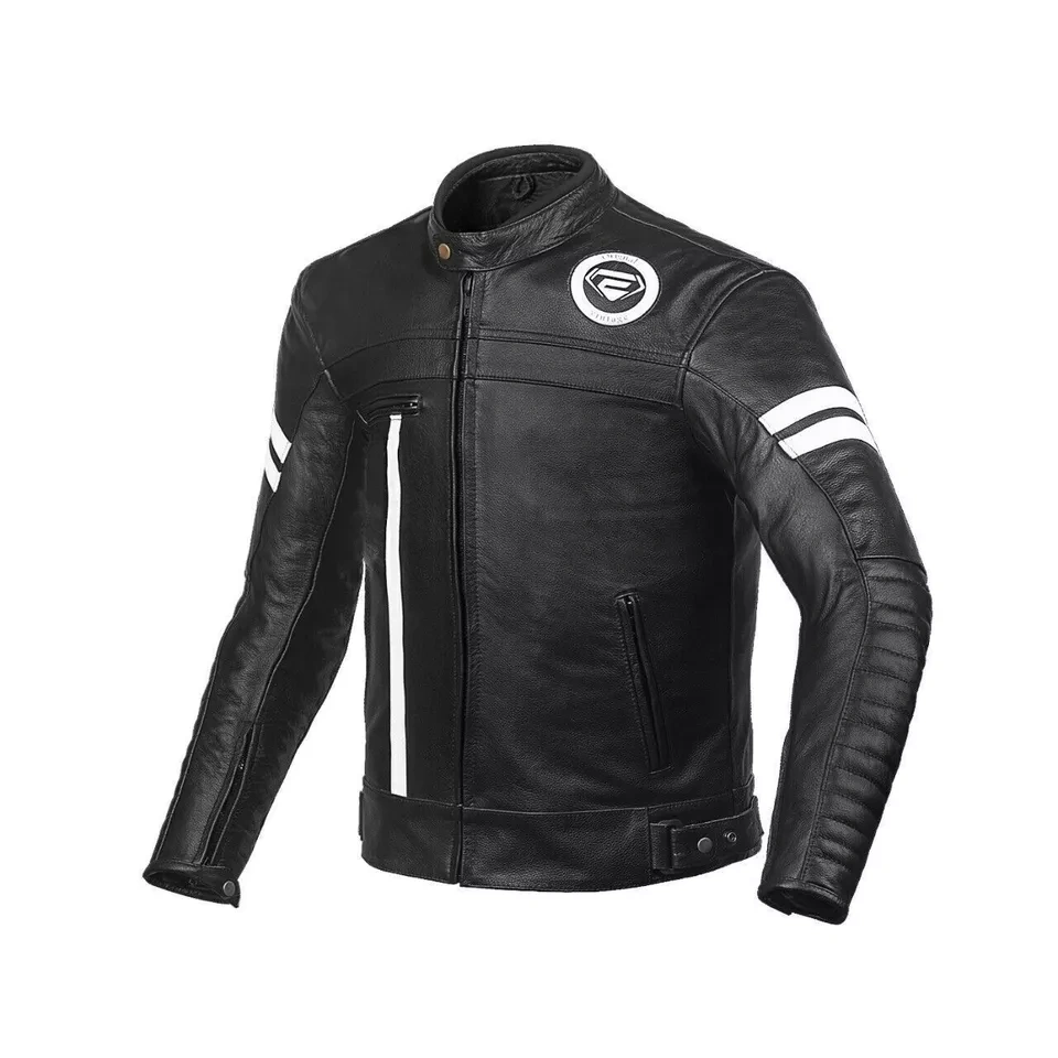 Moto Kožená Bunda Café Racer Black
