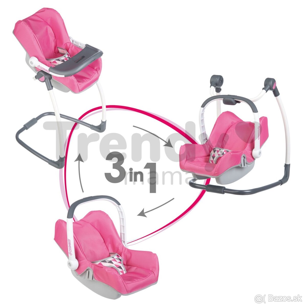 Smoby Maxi Cosi Quinny Autosedačka a stolička pre bábiky 3 v