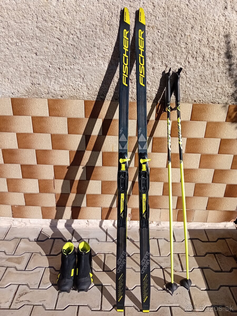 Detské bežky 150 cm a topánky EU-36 zn. Fischer+palice 115