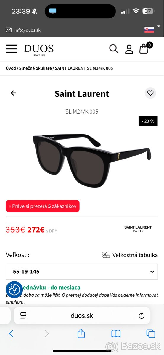 Slnečné okuliare Saint Laurent SL M24/K 005